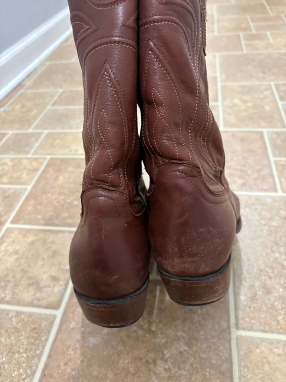 Tecovas Cartwright Boots Hazelnut Cow Hide Leather Size 10EE PRE-OWNED See Pics - Picture 6 of 14